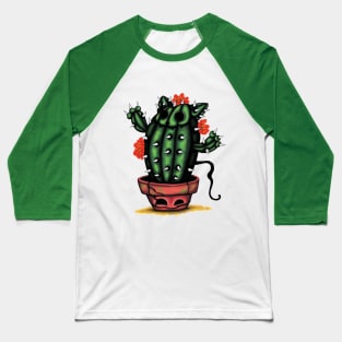 Flower cactus cat Baseball T-Shirt